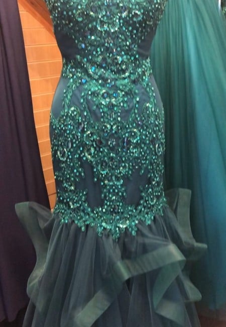 Angel Forever Emerald Sweetheart Waterfall Prom Dress / Evening Dress